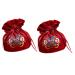 HOMSFOU 2pcs Candy Bag Packaging Bag Wedding Candy Bags Candy Bags for Wedding Decorative Candy Pouches Drawstring Candy Bags Gift Bags Wedding Decor Portable Candy Pouch Festival Supply Red 15x12cm
