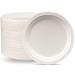100% Compostable 9 Inch Heavy-Duty Paper Plates 125 Pack Eco-Friendly Disposable Sugarcane Plates 9'' Round 125 Count - White