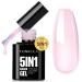 TOMICCA 5 in 1 Builder Nail Gel- 15ML Builder Base Strengthening Light Pink Nail Gel for Hard Strong Nails Tips & Extensions UV Nail Gel Polish for Nails Repair Nail Art Decoration Easy to Shape