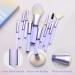 HEYMKGO 12pcs Professional Makeup Brushes Set with Transparent Handles - Ideal for Foundation, Blending, and Eyeshadow - Purple Triangle Puff Included - Buy Online on SooperMarket.com
