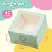 40-Pack 4x4x2.5inch Smiley Bakery Boxes with Window for Cupcakes, Donuts, Cookies - Mint Pastry, Baking, Takeout Container - Ideal for Chocolate Strawberries, Muffins, Candy, and Pie - Buy Online on SooperMarket.com