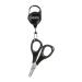 Booms Fishing S01 Fishing Scissors for Braided Line, Fishing Line Cutter Saltwater and Freshwater, Fishing Serrated Shears with Retractor or Split Ring Function Black With Retractor