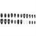 Buy Almond Press on Nails - Medium Black Ombre False Nails with 3D Bow Designs & Star Charms | Glossy Acrylic Stick-On Nails for Women - 24PCS - Buy Online on SooperMarket.com