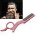 Manual Stainless Steel Men's Razor - Thumb Shape Straight Shaver for Facial Hair Removal (Red) - International Shipping Available - Buy Online on SooperMarket.com