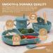 Yum Yum's Silicone Baby Weaning Set of 10 with Suction Bowl, Spoon, Fork & Cup - Blue | Baby Feeding Set for Easy Transition to Solids - Buy Online on SooperMarket.com