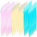 Ckanday 60 pieces eyebrow shaver shaver trimmer razor women men face razor with precision cover 3 colors blue yellow pink 60 pieces (1 Pack)