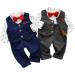 Famuka Baby Boy 3 Piece Formal Outfit Suit with Bows Waistcoat Gentleman Tuxedo Navy - Size 1-3 Months - Buy Online on SooperMarket.com