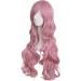 MapofBeauty 28/70cm Long Curly Pink Wig for Women - Charming Full Hair - Buy Online on SooperMarket.com