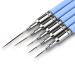 Nail Art Liner Brushes - Eptbsdu 5PC Nail Art Brush for Long Lines, Liner Brush UV Gel Polish Painting Nail Design Brush Metal Handle Nail Drawing Pens, Sizes 7/9/11/15/25mm Pink