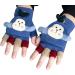 Kids Winter Warm Half Finger Mittens | Cartoon Knitted Gloves 1-5 Years | Blue - Buy Online on SooperMarket.com