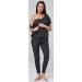 HAPPY MAMA Maternity Breastfeeding Lounge Top Joggers Pyjamas Set - Graphite Melange - Buy Online on SooperMarket.com