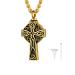 U7 women Cremation urn necklace for ash cycle of life/Celtic knot/dog feet/wings/crucifix/cylinder urn chain stainless steel pendant chain fire burial jewelry for men's Celtic knot-gold