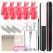 Gel Nail Polish Remover Kit for Acrylic/UV Gel/Soak-Off Polish Removal  Gel Nail Polish Remover Nail Clips with Lint Free Nail Wipes Remover Pads /Acetone Pump Dispenser/Foil Wraps/Pusher/Brush Pink