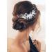 GORAIS Flower Bride Wedding Hair Vine Silver Crystal Bridal Hair Pieces Leaf Headband Hair Accessories for Women and Girls