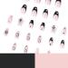 MISUD Coffin Press on Nails - Medium Ballerina Fake Nails with Black French Tip & 3D Rhinestone Star - 24 pcs - Buy Online on SooperMarket.com
