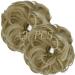 OMGREAT 2PCS Thick Updo Messy Hair Buns Curly Wavy Ponytail Extensions Hairpieces juva bun Hair Scrunchies for Women Girls Color Ash Blonde Mix Bleach Blonde 2 PCS 6# Ash Blonde Mix Bleach Blonde