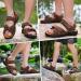 Ziitop Men's Leather Sandals - Slip-Resistant Outdoor Beach & Trekking Shoes - Adjustable Velcro - Size 46 EU - Dark Brown - Buy Online on SooperMarket.com