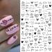 Geometric Heart & English Letter Nail Art Stickers - 6 Sheets - Buy Online on SooperMarket.com