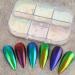Chrome Nail Powder Nail Art Holo Powder Mirror Effect Pigment Glitter Body Face Decoration 6 Grids - Buy Online on SooperMarket.com