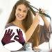 LEEQ 2 Pieces Heat Resistant Gloves Silicone Non-Slip Gloves for Hair Styling Curling Iron Fit All Hand Sizes (Rose red Silicone dots) - Buy Online on SooperMarket.com