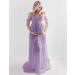 FEOYA Maxi Maternity Dress - Chiffon Lace Strapless Gown for Pregnant Women Photography, Full Length Purple - Buy Online on SooperMarket.com