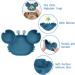 Vicloon Baby Suction Plate - Silicone Toddler Plate for Self Feeding Training - Non Slip Divided Plate for Highchairs - Dark Blue - Buy Online on SooperMarket.com