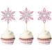Pack of 24 Glitter Snowflakes Cupcake Toppers (Mix Pink) - Buy Online on SooperMarket.com