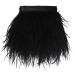 Ostrich Feathers Sewing Fringe Trim Ribbon for Crafts Clothes Accessories Latin Wedding Dress DIY 2-5 Yards 3-4inch Width (2 Yards, Black) 2 yards Black