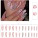 Luvadeyo 24pcs Coffin Long Press on Nails - Shiny Full Cover Pink Heart Acrylic Fake Nails for Women & Girls - Buy Online on SooperMarket.com