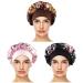 Yinuoday 3Pcs Satin Sleeping Cap Women Hair Cap Night Sleeping Head Cover Soft Sleep Cap Coffee/Black/Pink