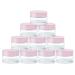 Tuakimce 10 pieces of cosmetic glass 20ml transparent glass of glass cream can refillable container Transparent glass container with pink lid and liner for cosmetics cream lots essential oils 10 20ml style C