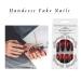 Handcess Coffin Glossy False Nails - Long Black and Red Ballerina Press-On Nails Gradient Acrylic Art Full Cover (24PCs) for Women & Girls - Buy Online on SooperMarket.com