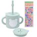 ROISDIYI Sippy Cups for Baby 6 Months Silicone Baby Straw Cup 8 OZ Spill-proof  Removable Snack Cup-Lid  Easy Hold Handles  Small Baby Training Cup for 6 Month+ Help Bottle to Cup Transition Sky Blue