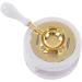 Letter Wax Sealing Kit - Wax Warmer Spoon Brass Head & Wooden Handle in Brown (Milky Gray) | International Shipping - Buy Online on SooperMarket.com