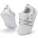 JOINFREE Baby Sneakers Toddler Shoes Soft Anti-Slip Sole Newborn First Walkers Infant Toddler Breathable Athletic Running Shoes 7 UK Child White