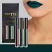 3Pcs Dark Green Army Green Cherry Red Matte Lipstick Lip Stain Set - Long Lasting & Waterproof Lipstick Set (Set08) - Buy Online on SooperMarket.com