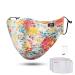 Novotel Face Mouth Cover Reusable Washable Cotton Half Cloth Face Adjustable Ear Loops Orange Flower