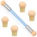 Greoer Nail Art Sponge Brush Applicator with 4 Pieces Replacement Head Double Head Acrylic Nails Ombre Sponge Nail Design Accessories for UV Gel and False Nail Art Rendering Tools (Blue)