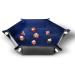 RNK Gaming Folding Hexagon Dice Tray PU Leather and Blue Velvet for dice Rolling Games Like DND d&d