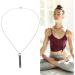 Breathing Necklace Anxiety Relief Necklace Unisex Fashionable Stainless Steel Stress Relief Necklace for Anxiety Relaxation Meditation Calming Down Panic Attack Relief (Black) - Buy Online on SooperMarket.com