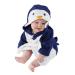 CuteOn Unisex Baby Kids Cartoon Animal Flannel Hooded Bathrobe Pajamas Sleepwear 100 Penguin
