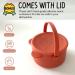 MYINNI Penguinni Spill Proof Snack Cup for Toddlers - Travel-Friendly with Lid | No Spill Snack Catcher with Bucket Handle | Octopus Orange - Buy Online on SooperMarket.com