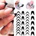 French Tip Nail Stickers 6 Sheets French Nail Art Airbrush Templates Funny Printing Decal 3D Self-Adhesive Butterfly Star Heart Designs Hand Painted French Manicure Decals for Acrylic Nails Decoration
