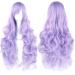 YEESHEDO 32" 80 cm Long Wavy Curly Hair Cosplay Wigs with Bangs for Women Girls Heat Resistant Synthetic Wig for Party Costume Anime Halloween (Light Purple)