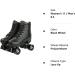 XUDREZ Double-Row PU Leather High-top Roller Skates | Unisex 4-Wheel Shiny Black Roller Skates | Women's 11 / Men's 9.5 - Buy Online on SooperMarket.com