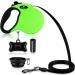 Philorn rolling linen for dogs 5m roll leash flexible with one-button blocking system non-slip handle without involvement reflective retractable dog leash for medium-sized large dogs up to 50kg L |5m |50kg green