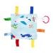 Baby Sensory Crinkle & Teething Square Lovey Toy with Closed Ribbon Tags for Increased Stimulation: 8X8 (Airplanes)