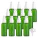 ZEOABSY 12 Pieces 50 ml Green Lotion Bottles with White Pump 50ml Empty PET Plastic Lotion Pump Bottle Cosmetic Gel Travel Container for Cosmetic Make up Cleaning + 2 x Funnel Green 50ml