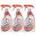 3 x 750ml Mandarin Orange Fragrance Bathroom Cleaner Citrus Grease Cleaning Household Spray