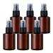 TIANZD 6 Pieces Empty 50 ml Brown PET Plastic Fine Mist Pump Spray Bottles with Black Sprayer for Cosmetic Perfume Water Travel Portable Containers Refillable 1x Funnel 50ml